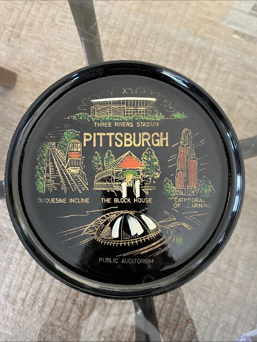 Pittsburgh PA Black Decorative Souvenir Tray